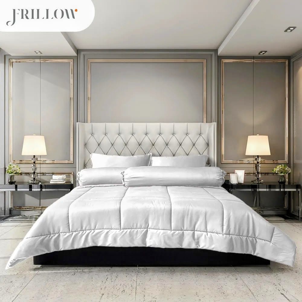 ชุดผ้าปูที่นอน 3.5ฟุต 4 ชิ้น FRILLOW ESSENTIAL 720TC สี  ขาวนวล